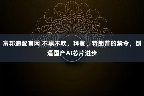 富邦速配官网 不黑不吹，拜登、特朗普的禁令，倒逼国产AI芯片进步